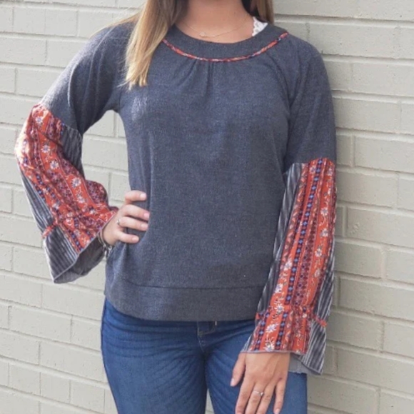 THML Boho Mixed Print Top SZ.S - Picture 2 of 9